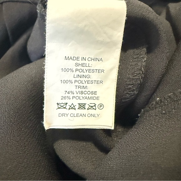 KATE SPADE Black Velvet Trim Bow Tie Neckline Wide Crop Pants Jumpsuit 0 - Picture 14 of 14